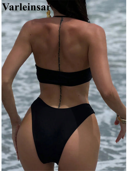 XS - L Halter Brazilian High Leg Cut Bikini Female Swimsuit Women Swimwear Two-pieces Bikini set Bather Bathing Suit Swim