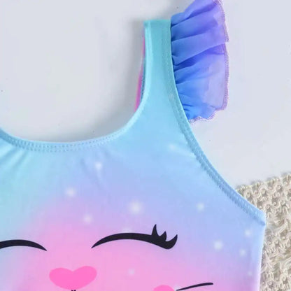 Padded Girls Swimsuit 3 Pieces Bikini With Beach Skirt Kids Swimwear Female Children's Bathers Bathing Swimming Swim Suit