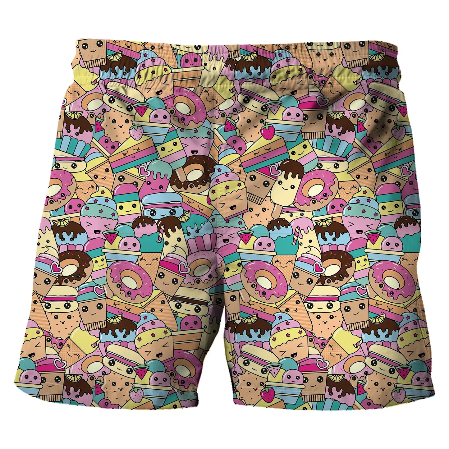 Children's Cartoon Beach Short Pants Summer Boys' Swimming Trunks Casual Funny Emojis Graphic Shorts Kids' Daily Loose Wear