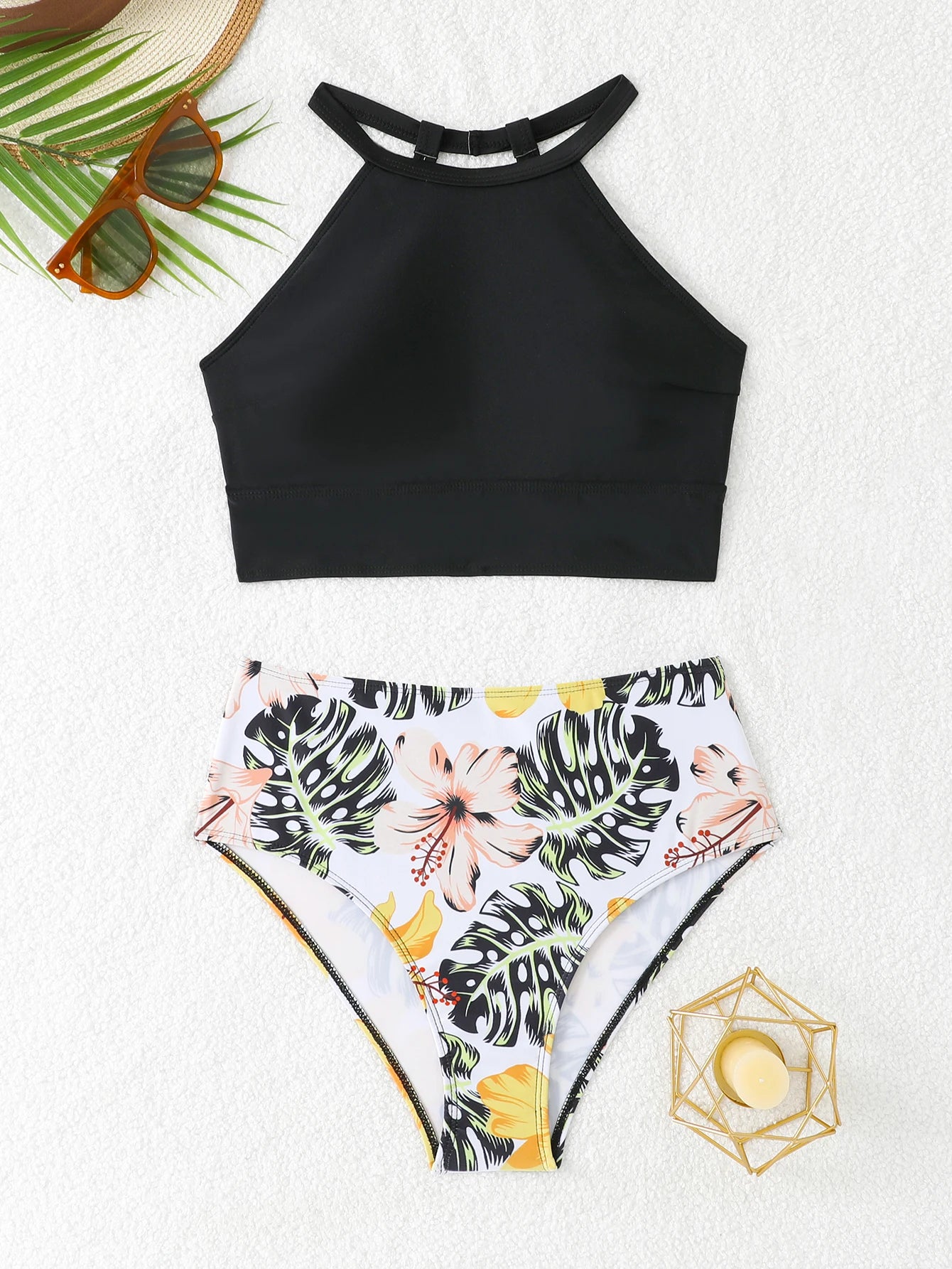 High Waist Swimsuit Bikini Women Printed Swimwear Female Bathers Swimming Bathing Swim Suit Summer Beachwear