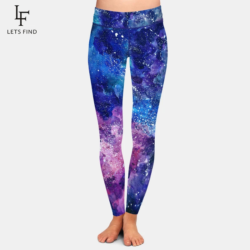 Galaxy Pattern Print High Waist Women Leggings Fashion Fitness Slim Female Yoga Gym Pants