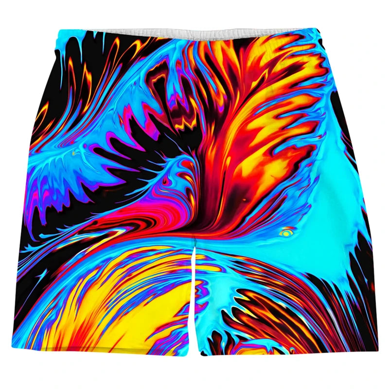 Colorful Graffiti 3D Printed Surfing Board Shorts Cool Summer Street Swim Trunks For Men Kids Travel Beach Shorts