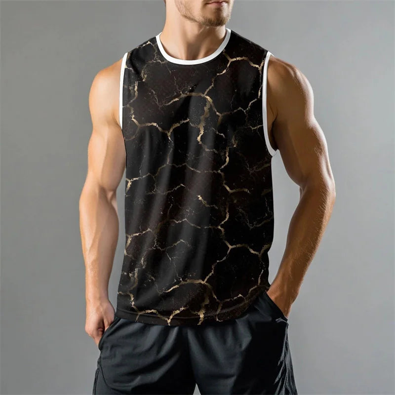 Fashion 3D Printed Graphic Summer Vest For Men Casual Street Star Graphic Loose Sleeveless Tee Gym Fitness Pullover Top 2025
