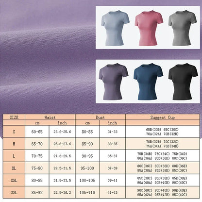 Aiithuug Short Sleeve Yoga Shirts Running Shirt Gym Workout Quick Dry Soft Tops Compress Sports T Shirt Simple Elastic Crop Top