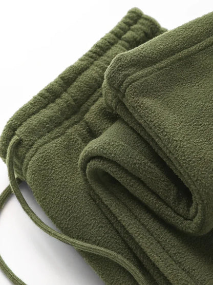 Vintage Thick Winter Casual Fleece Pants Men Wide Leg Baggy Warm Sweatpants Male Drawing Jogger Pants Falls Trousers