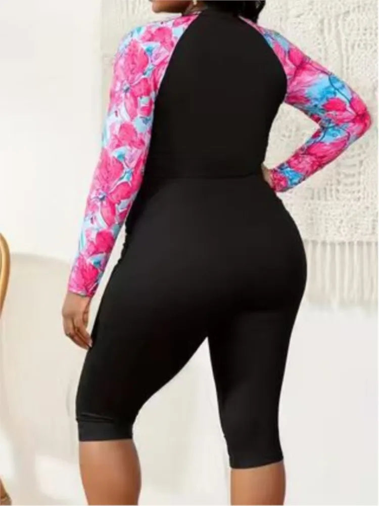 One Piece Plus Size Rash Guard Women Push Up Large Size Swimsuit Summer Mujer Big Size Tummy Control Swimwear Rash Guard