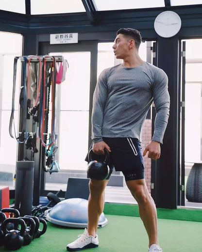 Running Training Men's Sports Shorts Double-layer Anti-glare Quick-drying Fitness Shorts