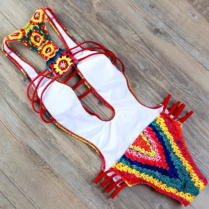 S - XXL Printed Women Swimwear One Piece Swimsuit Female High Cut Trikini Backless Monokini Bather Bathing Suit Swim Lady