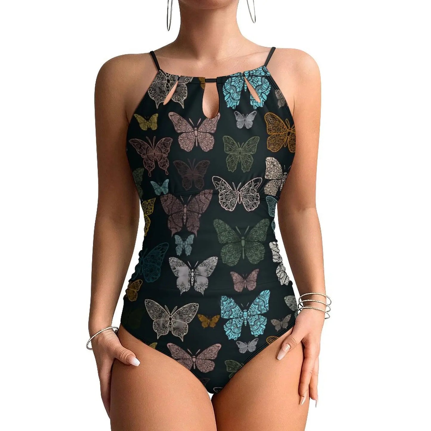 Blue Butterfly Swimsuit Cute Animal Push Up Swimwear One Piece Beach Bathing Suits Swimsuits Sexy Design Beachwear Plus Size XXL