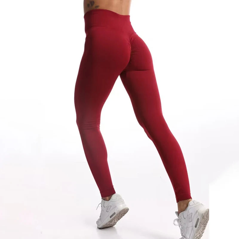 Super Elastic Hip Lifting Slimming Yoga Pants Women High Waist Pure Color Tight Absorbent Sweat Exercise Leggings