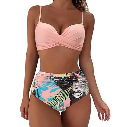 Two Pieces Swimsuits Women Bikini Set Beachwear Push Up Solid Summer Bathing Suit Triangle Bikini Swimwear Low Waist