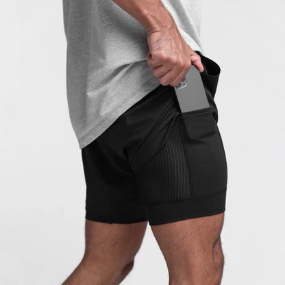 Running Shorts Male Gym Men's Shorts Crossfit 2 IN 1 Sport Shorts Homme Fitness Basketball Jogging Bodybuilding Short Pants