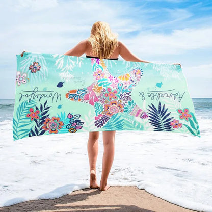 Microfiber Blanket Quick Drying Beach Towels Oversized Printing Towel Super Absorbent Pool Towel Blanket Boho Absorbent Towel