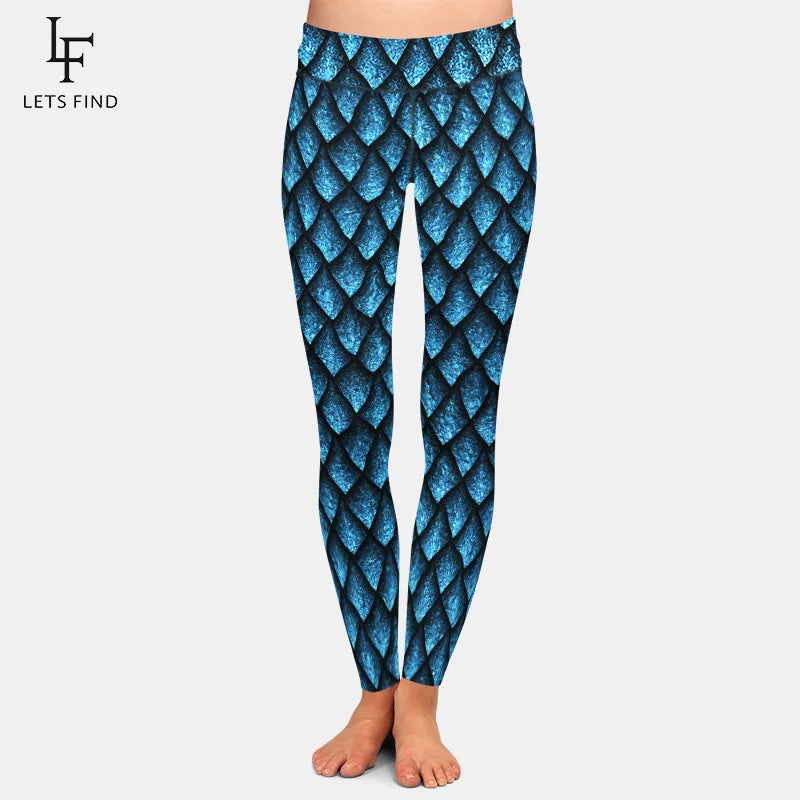 Fashion Fish Scales Pattern Leggings High Quality Fashions Milk Silk Women Leggings