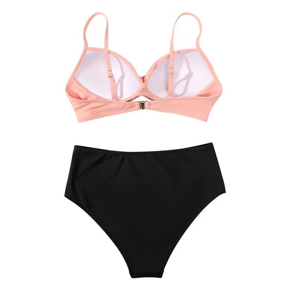 Two Pieces Swimsuits Women Bikini Set Beachwear Push Up Solid Summer Bathing Suit Triangle Bikini Swimwear Low Waist