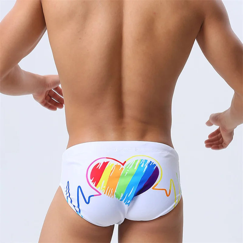 Men's Swimming Trunks Sports Bathing Briefs Close-fitting Quick-drying Beach Briefs Seaside Underwear