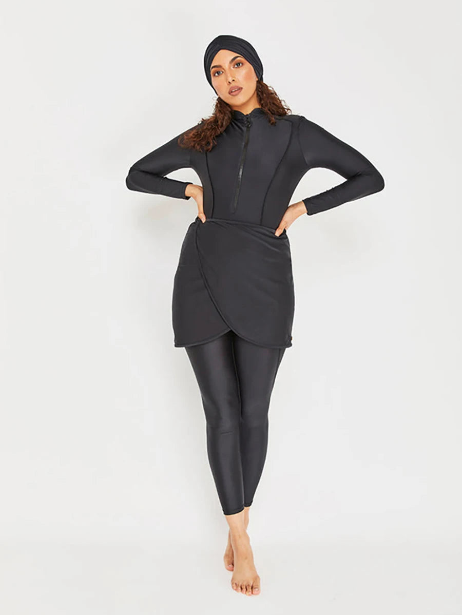 3PCS Modest Burkini Femmes Short/Long Sleeves Islamic Swim Suit Swimwear Women Swimsuit