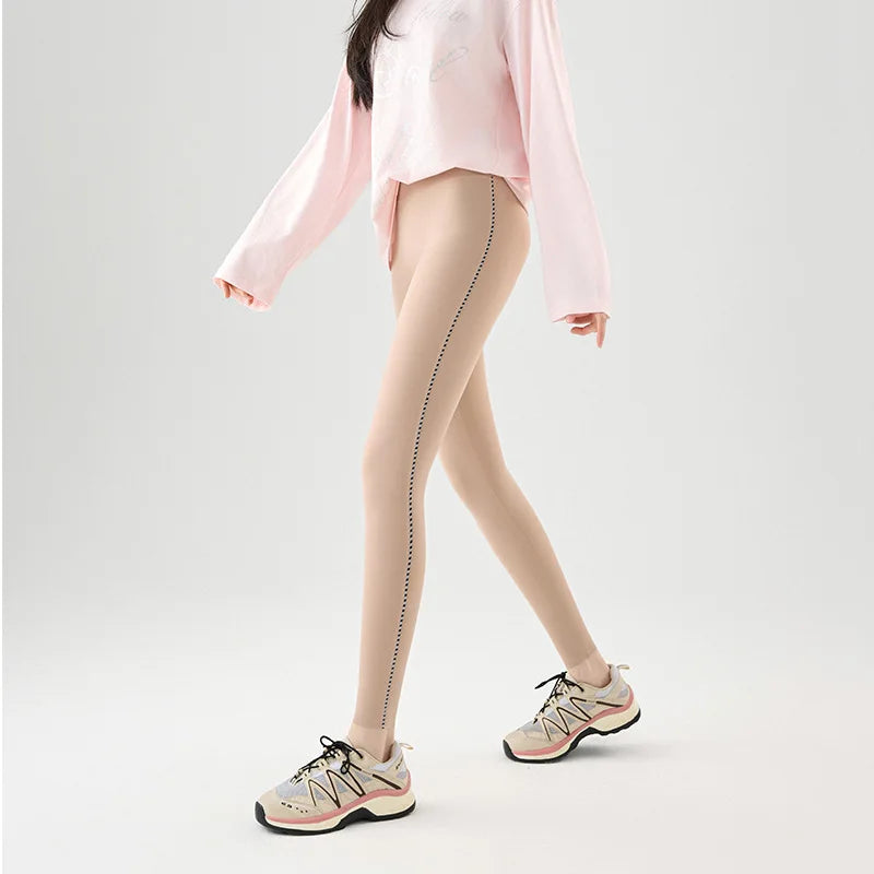 BIVIGAOS Spring Night Running Reflective Strip Sharkskin Leggings Women Seamless Sport Fitness Leggings Multiple Colors