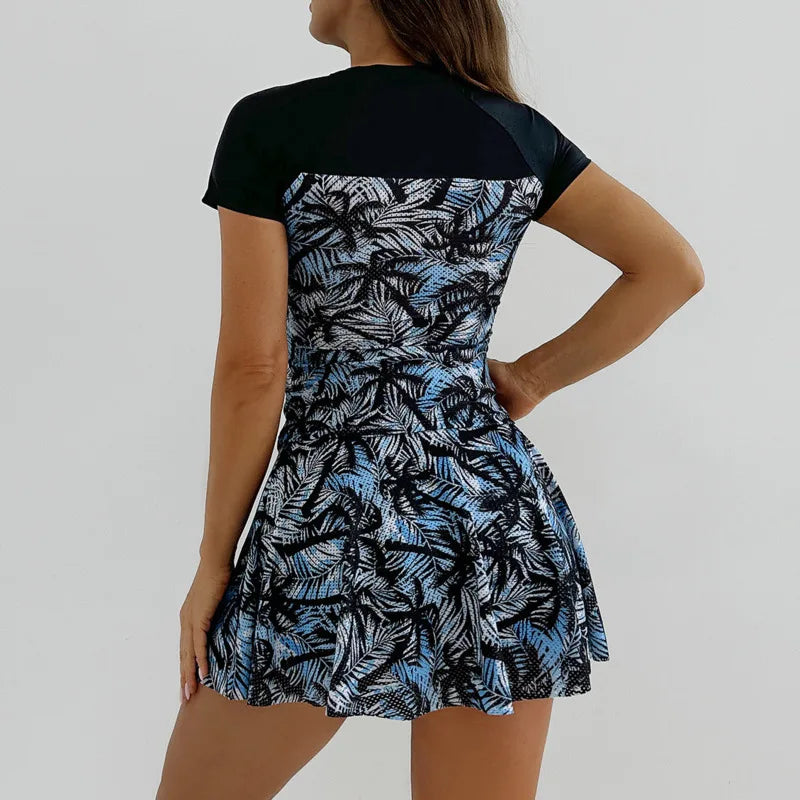 Tankini Summer Print Swimsuit With Skirt Female Swimwear Push Up For Beach Swim Wear Two-Piece Bathing Suits Pool Women's Swimming Suit