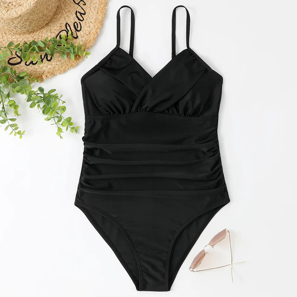 S - XXL Wrinkled One Piece Swimsuit Women Swimwear Female Monokini Swimsuits Bathing Suit Swim Beach Wear Bodysuit