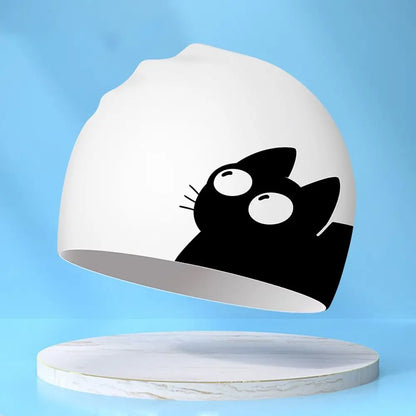 Lightweight Waterproof Children Swimming Cap Silicone Cartoon Kid Swimming Hat Protect Ears Animal Bathing Hats Cap Swimming Pool