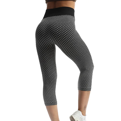 YSDNCHI Push Up Leggings Breathable Workout Capris Sport Leggins Seamless High Waist Mid-Calf Women Gym Fitness Yoga Clothing