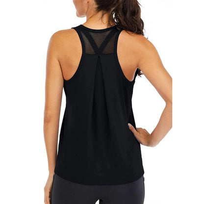 Summer Quick-dry Yoga Fitness Tank Top For Women Solid Color Soft Breathable Racerback Sleeveless Loose Fit Casual Sports Vest