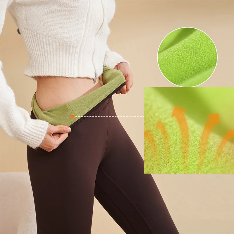 Aiithuug Winter Gym Legging Fitness Fleece Warm Yoga Leggings Workout Running Legging Jogging Pants Brushed Velvet Sports Tights