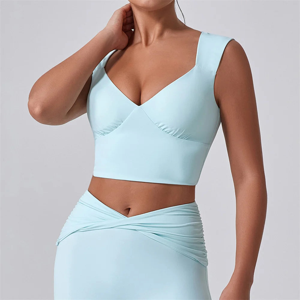 2PCS Women Yoga Set Workout Pant Outfits Fitness Sportswear Gym High Waist Flare Leggings Sports Bra Athletic Tracksuit
