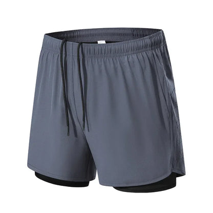 Summer 2 in 1 Jogging Clothing Gym Marathon Running Fitness Beach Shorts Men Sportswear Double-deck Training Sport Shorts Pant
