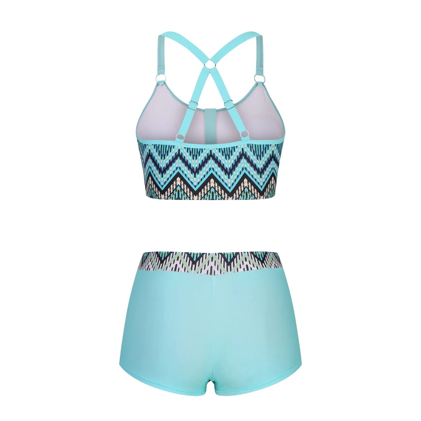Women High Waisted Bikini Push Up Two Piece Swimsuits Vintage Swimsuit Two Piece Women Beach Strappy Swimwear