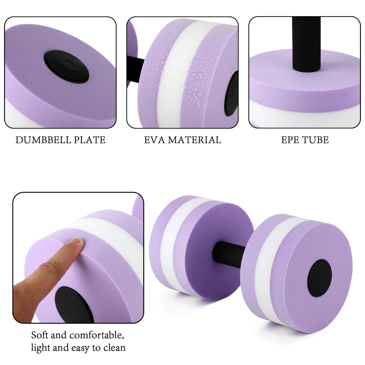 Aquatic Dumbells 2pcs Water Aerobic Exercise Dumbbell Pool Resistance Water Aqua Fitness Barbells Hand Bar Exercises Equipment