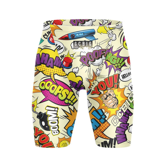 Summer Men's Swimming Trunks Swim Jammer Swimsuit Tights Shorts Training Sports Beach Quick Dry Running Surfing Pants