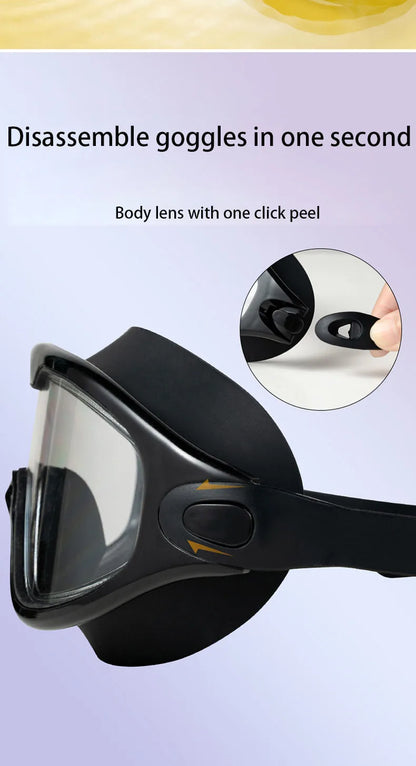 Swimming Glasses Adult Men and Women High-definition Waterproof  Anti-fog Swimming Goggles Flat Big Frame Swimming Goggles