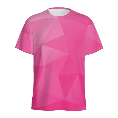 Men's T-Shirts Colorful Polygonal Pattern 3D Print Sports Shirt Woman Gym Summer Short Sleeve Fitness Sportswear Round Neck Tops