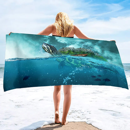 Adults Oversized Beach Towels Sand Free Sea Turtle Beach Towels Quick Dry Large Bath Towels Microfiber Lightweight Travel Towel