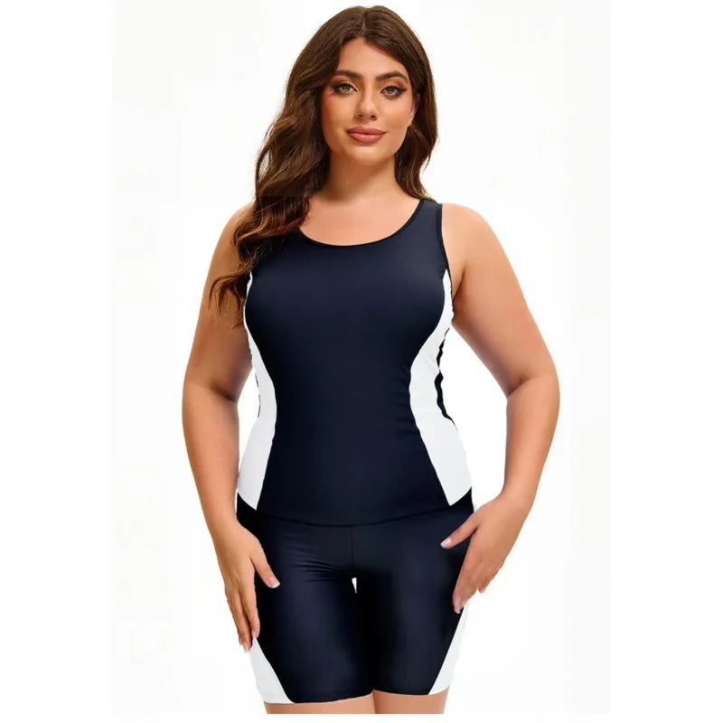 Plus Size  Swimsuit Women's Push Up Large Size Swimsuit Big Size Tummy Control Swimwear Boy Leg