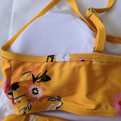 Bikini Two Piece Suit Cross Front Slim High Waisted Bottom Solid/Print Breathable Quick Drying Beachwear