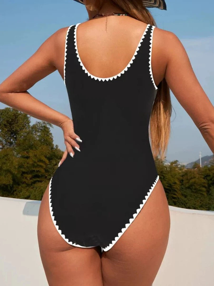 One Piece Swimsuit Solid Vantage Swimwear Women Bathing Suit Female Swimming Summer Beachwear Bodysuit