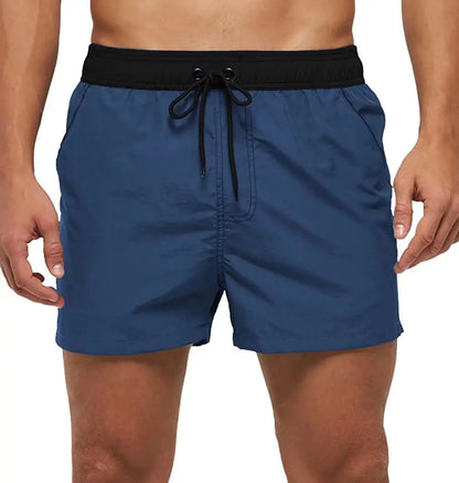 Men Summer Swim Shorts Swimwear Trunks Swimsuits Quickly Dry Surf Beach Board Elastic Waist Swim Pants Surfing Shorts with Mesh