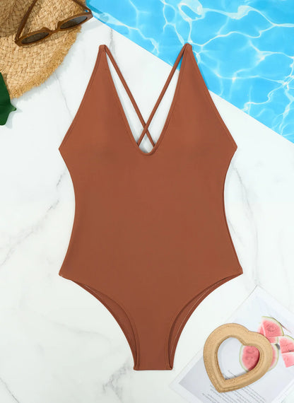 Choice Of Color One-Piece Swimming Suit Women's Swimwear Fixed Chest Pad Bathers