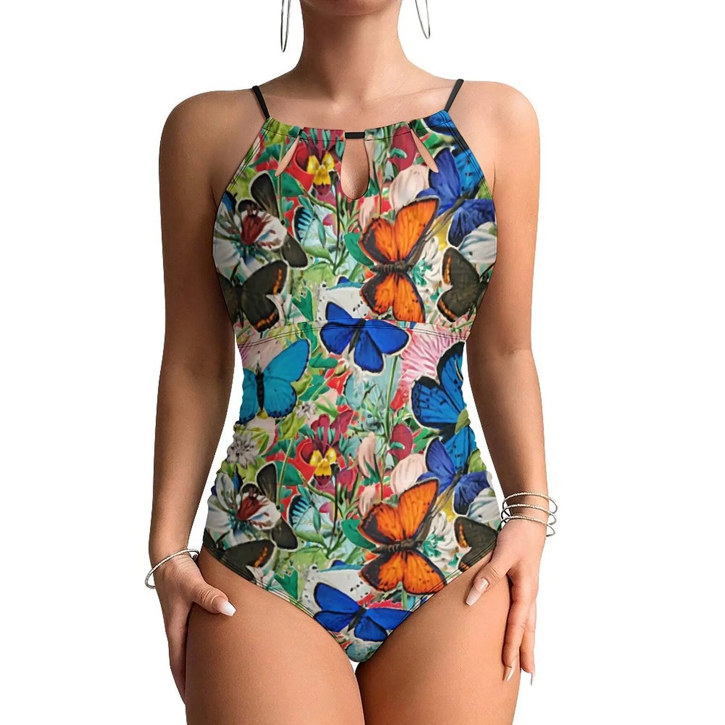 Blue Butterfly Swimsuit Cute Animal Push Up Swimwear One Piece Beach Bathing Suits Swimsuits Sexy Design Beachwear Plus Size XXL