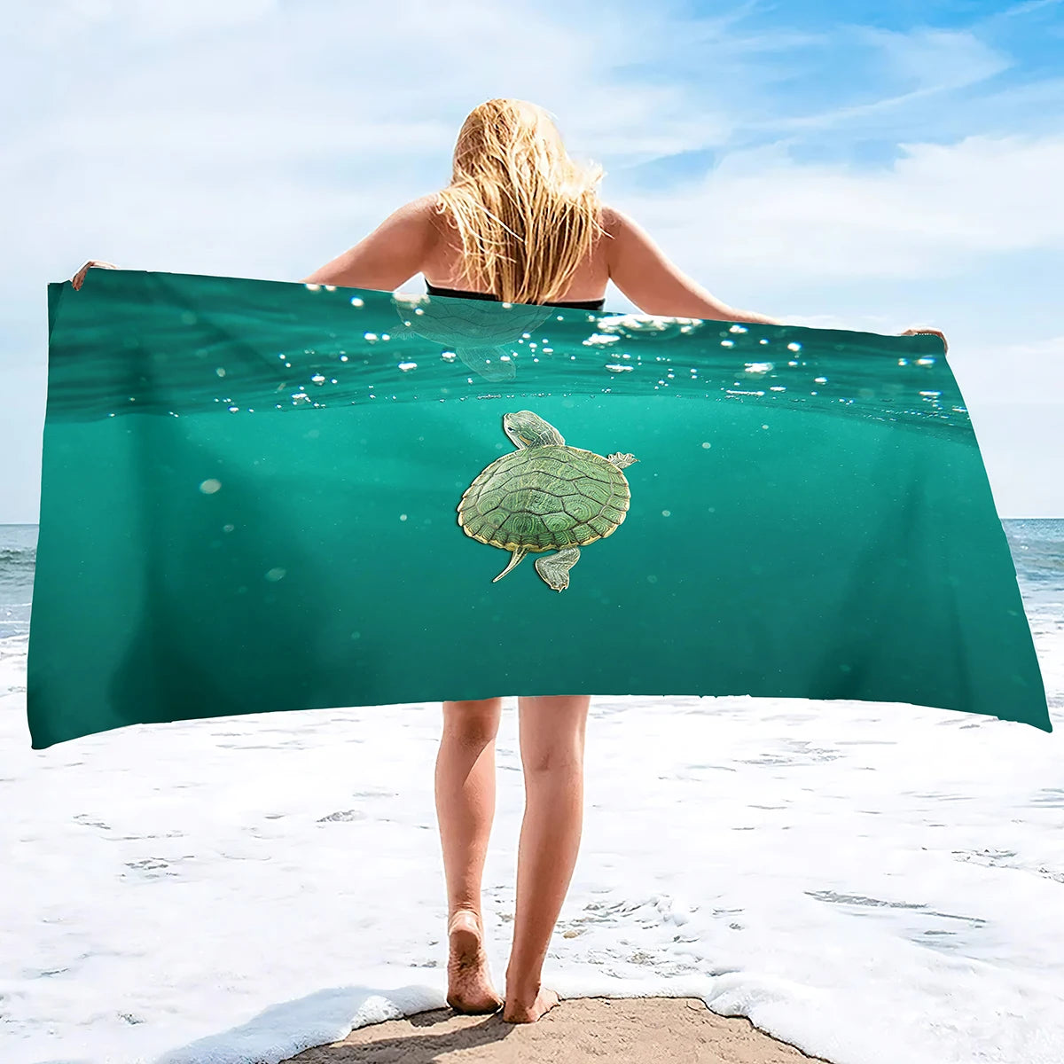 Adults Oversized Beach Towels Sand Free Sea Turtle Beach Towels Quick Dry Large Bath Towels Microfiber Lightweight Travel Towel
