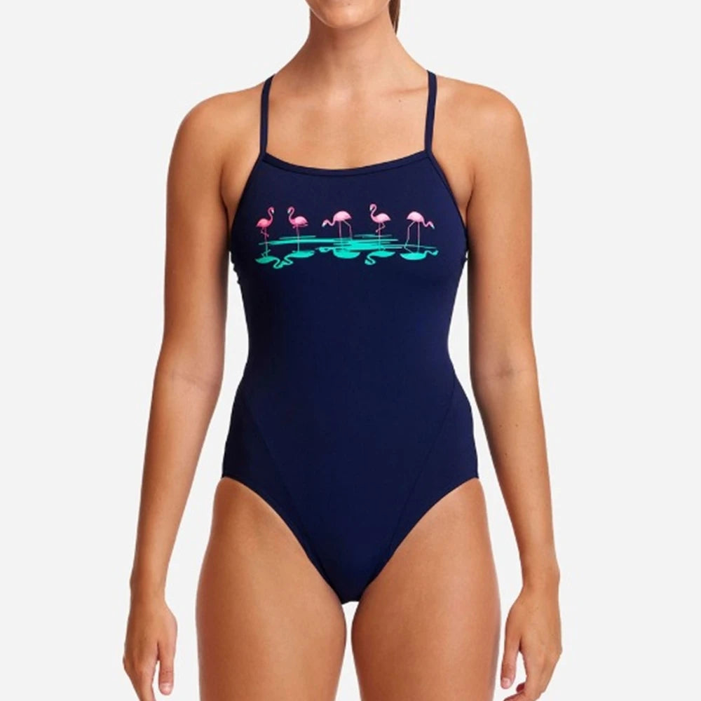 Women Swimsuit Triathlon Back One-piece Suit Swimwear Wear Functional Training Swimsuit Sports Swimming Bathers