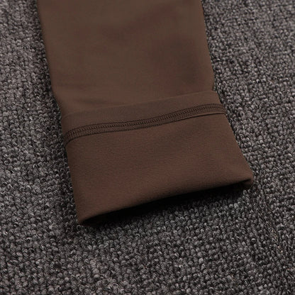 Nylon Winter Warm Leggings Yoga Gym Women's Pants Invisible Waist Pocket Soft Elastic High Waist Woman Clothing