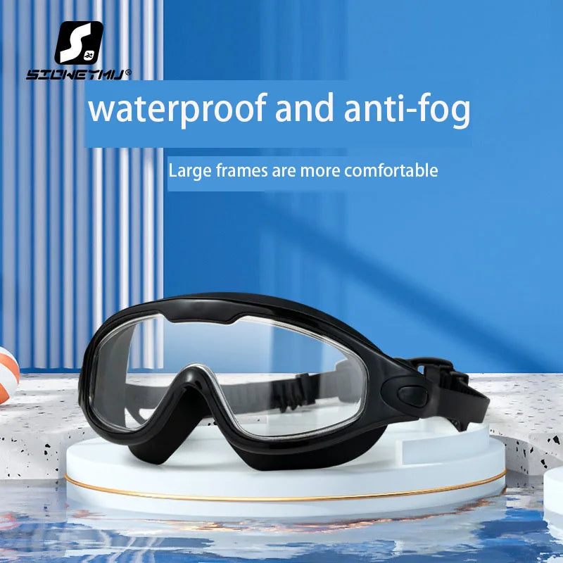 Swimming Glasses Adult Men and Women High-definition Waterproof  Anti-fog Swimming Goggles Flat Big Frame Swimming Goggles
