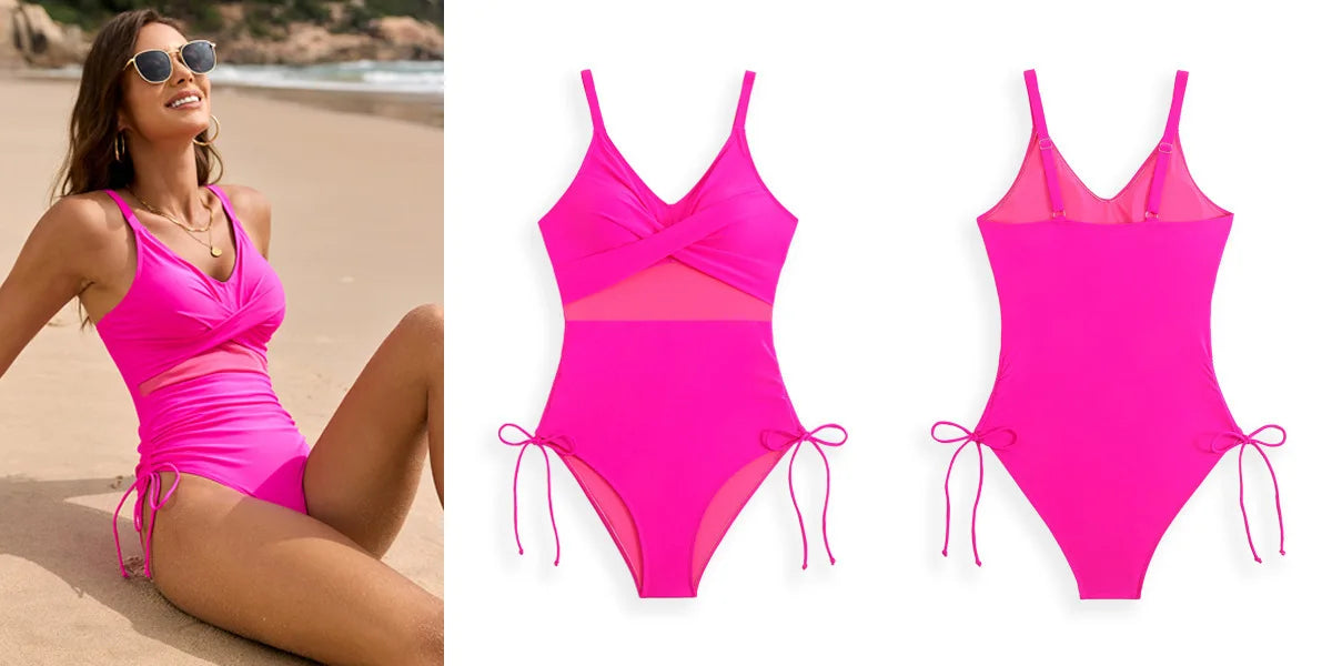 One Piece Large Swimsuits Closed Women's Plus Size Swimwear Push Up Female BodySuits Swimming Bathing Suits For Pool Beach