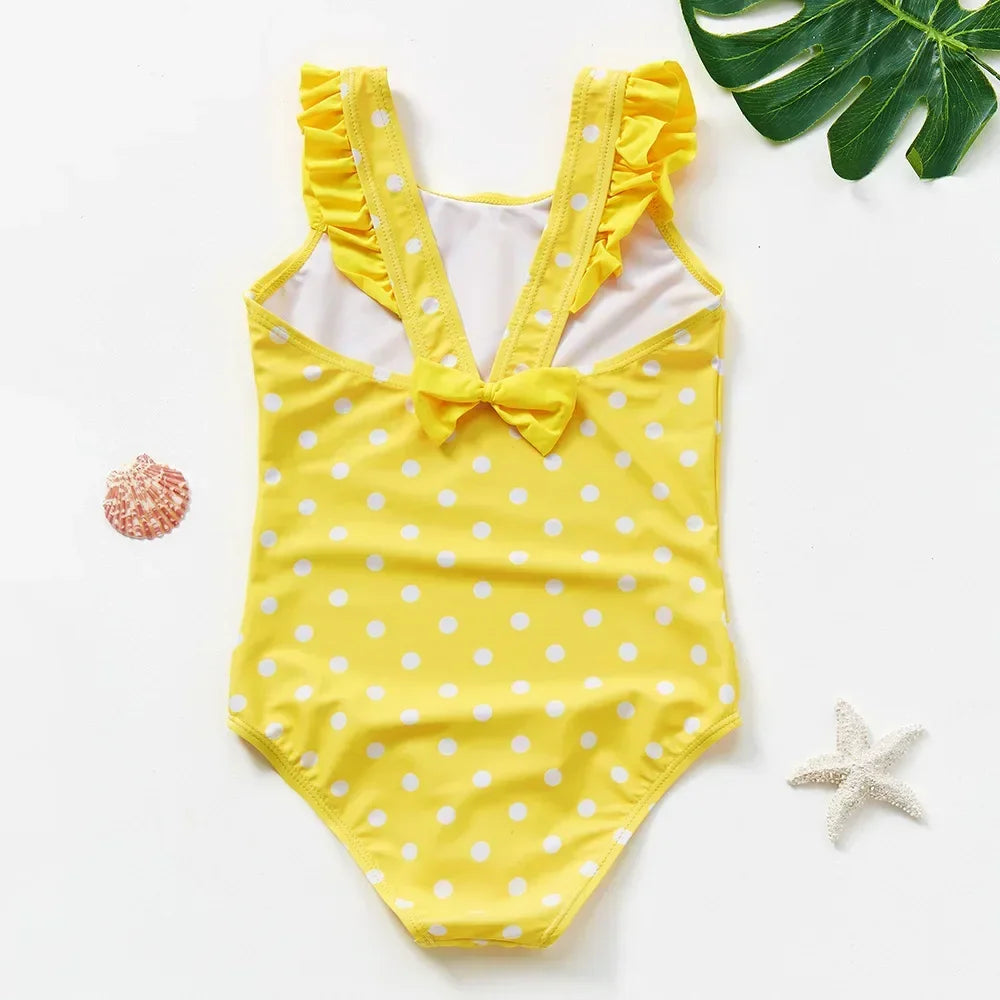 Girls One Piece Swimsuits Rainbow Print Backless Swimwear for Children Summer Kids Bathing Suits Bikinis 2-8 Years Children
