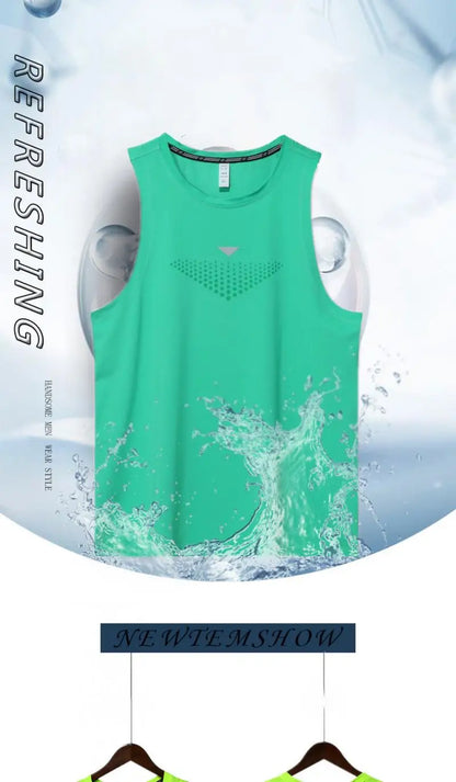 (M-3XL)Men Quick Dry Running Sport Vest Loose Fit Basketball Vest Plus Size Gym Singlets Fitness Tops Workout Sleeveless Shirt