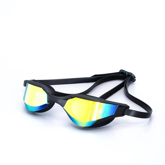 Professional Adult Swim Goggles Waterproof Fog-proof Racing Goggles Men Women Cool Silver Plated Swimming Equip
